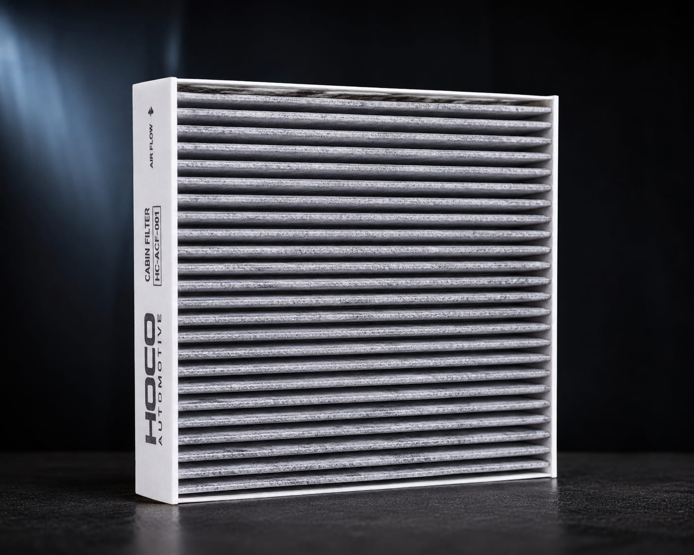 Experience every drive with cleaner, fresher air using the **HOCO Cabin Filter**. Designed with premium filtration media, it effectively traps dust, pollen, smoke, and other harmful airborne particles before they enter your car's cabin. Enjoy improved AC cooling efficiency, reduced unpleasant odours, and a healthier environment for you and your family. Built for a perfect OEM fit, easy installation, and long-lasting performance, **HOCO Cabin Filter** is the ideal choice for every journey.
**HOCO Filters – Engineered for Superior Fit & Performance.**